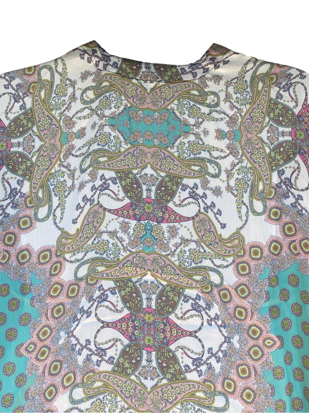 NWT Umgee Boutique Style Satin Paisley Kimono Cardigan Womens Size Medium Large - Picture 6 of 9